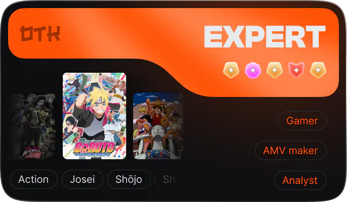 Recto de la carte de profil Otakun avec avatar et statistiques